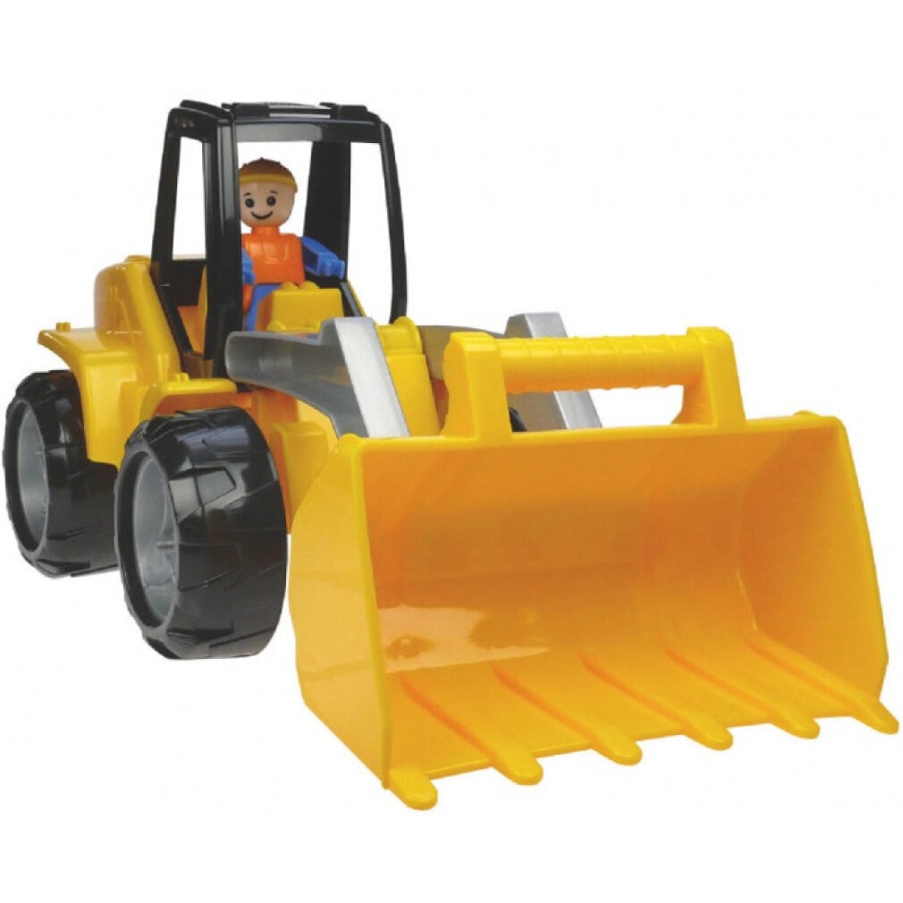 Lena TRUXX shovel bouwvoertuig geel met werkende schep en speelfiguur, 37 cm