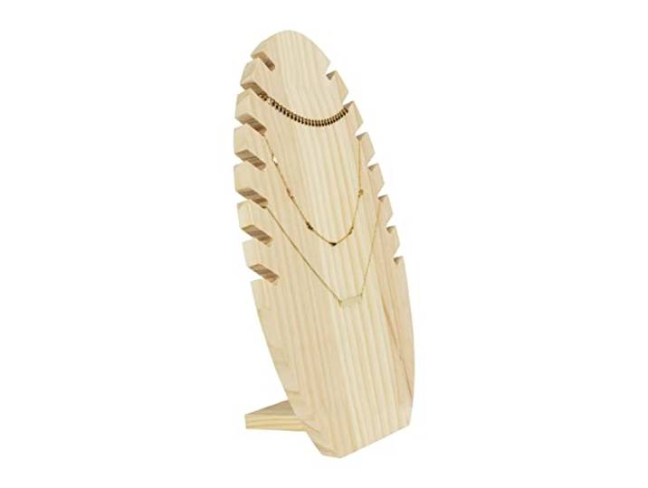LYVION Sieraden standaard - Bladvorm - Sieradenrekje - Decoratieve accessoires - Voor kettingen - Voor armbanden - Hout - 10 x 17,5 x 33,5 cm (lxbxh)