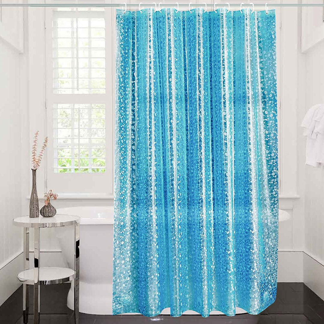 Symple Stuff Shower Curtain Blue Cobblestone 180cm H x 200cm W