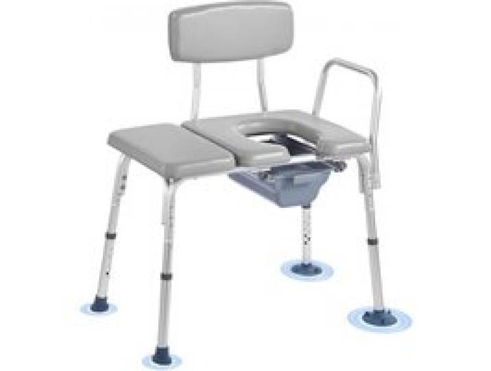 VEVOR Nachttoilettenstuhl 227 kg belastbar, Toilettensitzerhöhung mit gepolsterter Sitzfläche & Rückenlehne, abnehmbarer 5 L Eimer, höhenverstellbarer Toilettenstuhl für Senior Erwachsene