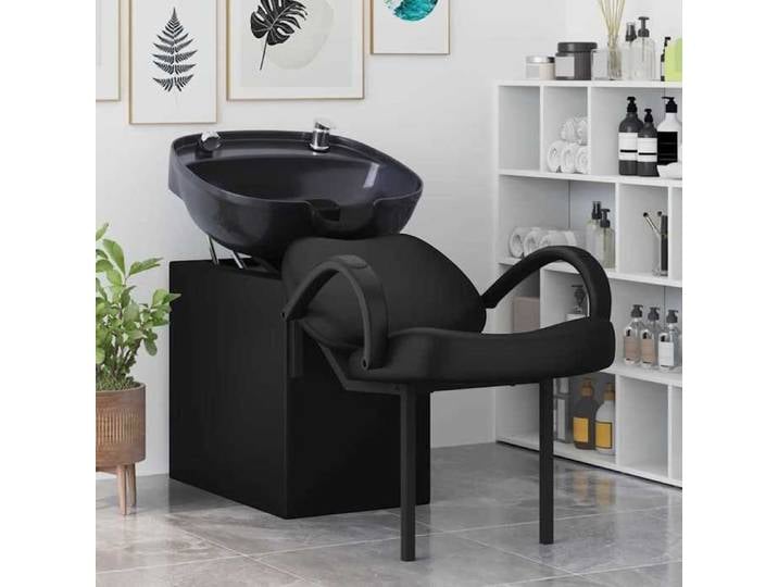 Soldes d'automne Noir Siège/Fauteuil - 141x63x92cm - Fauteuil de shampooing Noir 63x141x92cm PVC 9571859015360