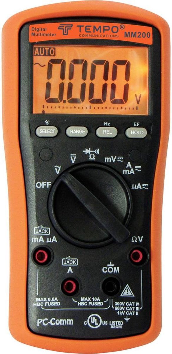 Tempo Communications MM200 Professionele Digitale Multimeter CAT-IV 300V, 6000 Counts