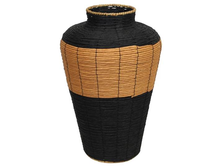 Vase Papierseil, Schwarz-Braun Decofinder