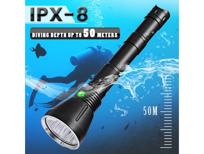 Asafee-Lampe de poche de plongée LED étanche, torche sous-marine, lanternes rechargeables, lampe de poche injuste, DA18, 10000 strada, P70, SST70