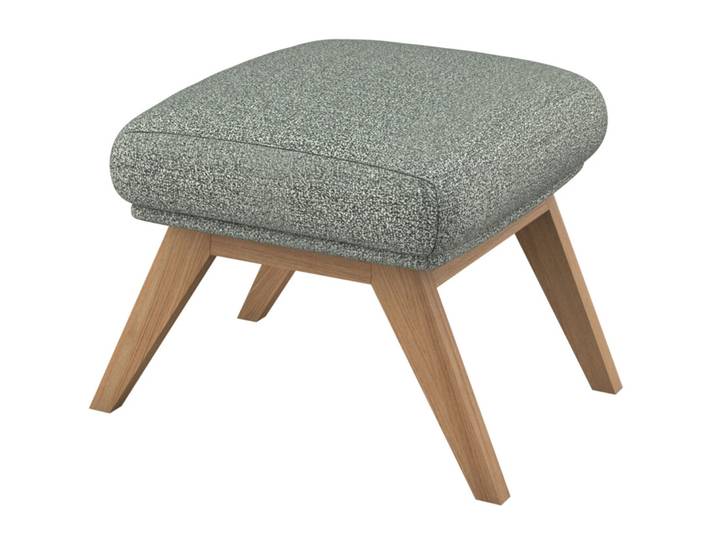 Hocker Holzfuss natur Venezia Sky Blue - Material: Stoff - 38