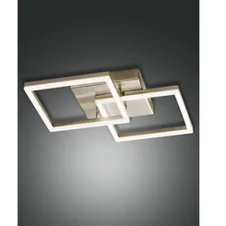 Fabas Luce LED Deckenleuchte BARD, 2-fach, 45x45cm, dimmbar, 39W 3000K 3880lm, Gold edelmatt FAB-3394-22-225