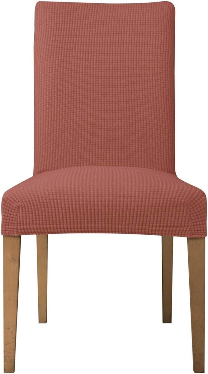 Set van 6 elastische jacquard stoelhoezen voor feest en decoratie, koraalrood