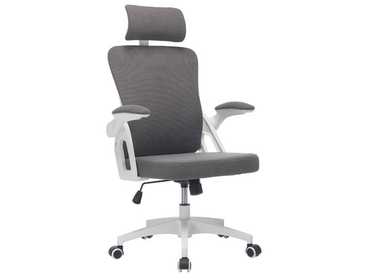 Chaise de bureau en polyester maille grise