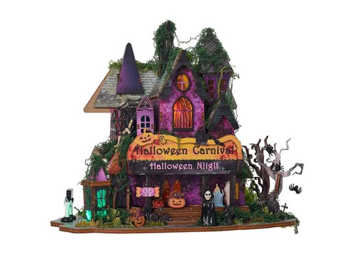 Bricolage en bois nuit d'halloween carnaval Casa Figurines Miniatures maisons assemblées pour amis cadeaux d'anniversaire décoration de maison artisanat