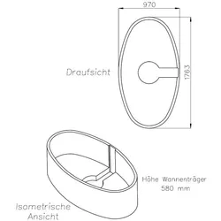 Neuesbad Wannenträger für Bette Home 180x100 oval SW13644