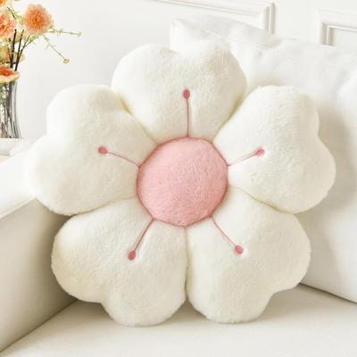 Lush Living Finds Cozy Soft Plush Daisy Flower Throw Pillow, Decorative Cushion For Bed & Sofa, White Pink, Beautiful Floral Design white
