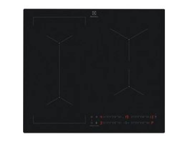 Plaque à induction encastrable noire - ELECTROLUX - 4 zones de cuisson - Zone flexible à gauche - Hob2Hood - Booster