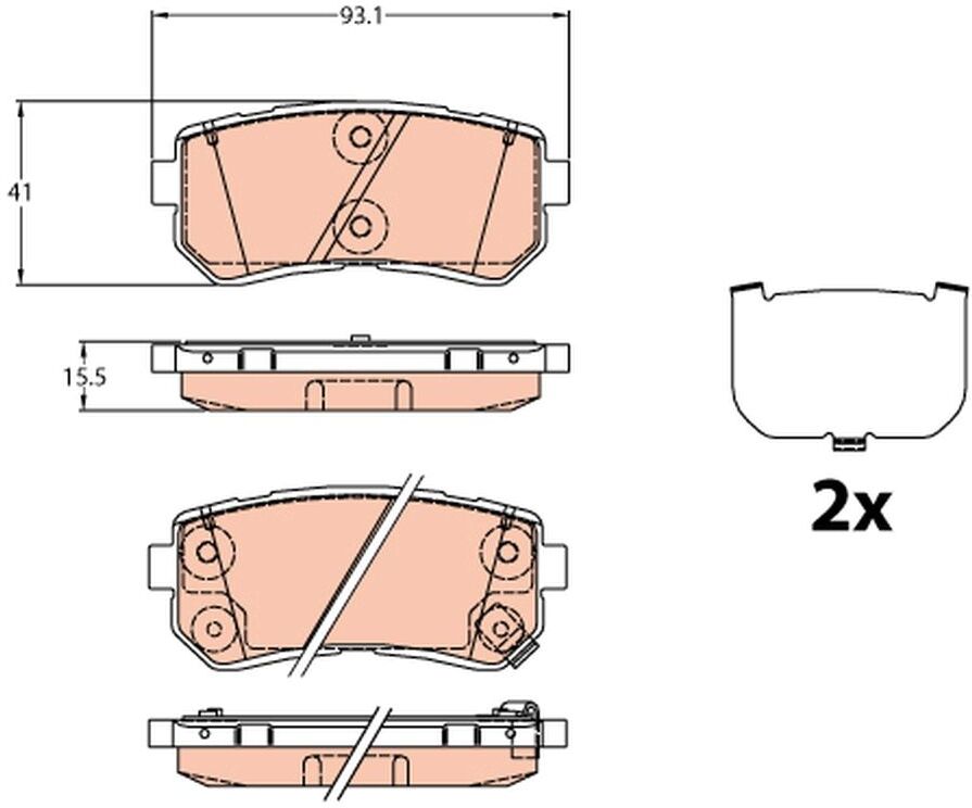 Bremsbelagsatz TRW GDB3636, Hinten