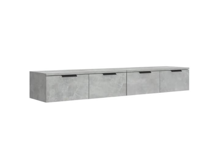 Helloshop26 Wandschrank, klassisches Design, maximale Aufbewahrung, 68 x 30 x 20 cm, Holz, Betongrau, 2 Stück, 02_0055225