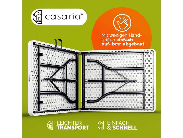 CASARIA Table de Camping Pliante Rectangulaire en Plastique