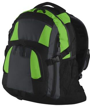 Port Authority BG77 Urban Backpack in Bright Lime/Magnet/Black size OSFA   Polyester Blend