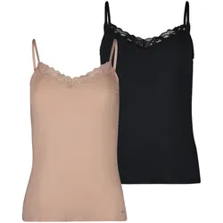 SKINY Damen Spaghettitop Modal Lace 2er Pack