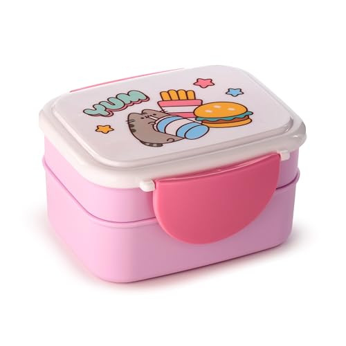 Pusheen the Cat Foodie YUM Lunchbox met bestek - Roze - 9 x 15,5 x 14 cm