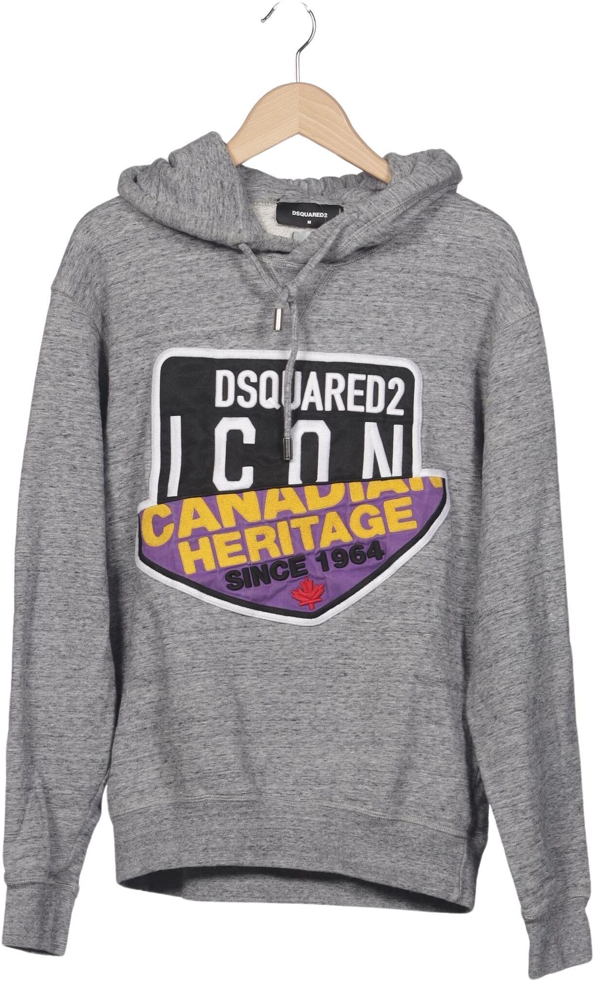 Dsquared2 Herren Kapuzenpullover, Grau, Gr. M, Baumwolle / Elasthan - Second Hand