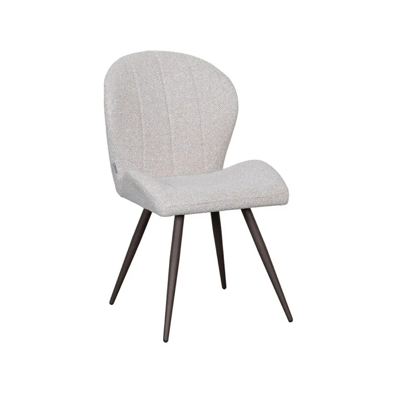 Label51 Eetkamerstoel Sil - Naturel Boucle - Brons Metalen Frame