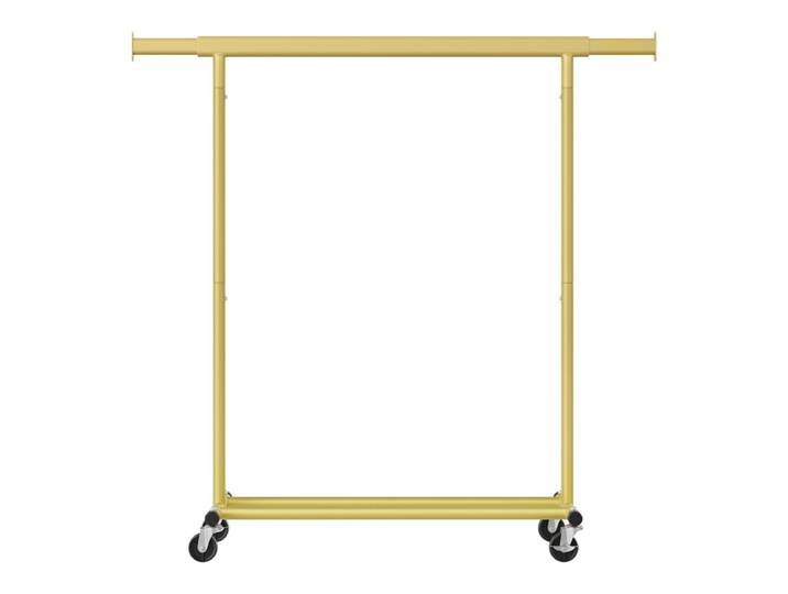 JOYFURNOS Portant à Vêtements sur Roulettes, Portant à Vêtements Réglable, Robuste pour Chambre, Montage Facile, Portable, Or