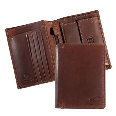 Geldbörse CAMEL ACTIVE "Salamanca", Herren, braun, Leder, clean, gepflegt, unifarben mit Farbeinsatz, Kleinlederwaren, Geldbeutel, Portemonnaie mit kontrastreichem Handstich-Detail