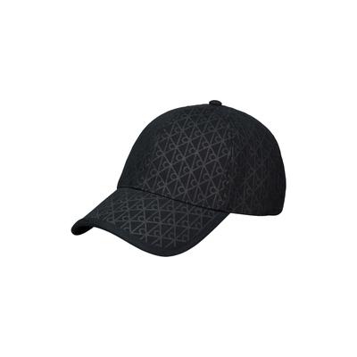 Baseball Cap CALVIN KLEIN JEANS "EMBLEM PRINT w LEATHER PATCH CAP", Damen, schwarz, Web, Baumwolle, unifarben, Caps, Regular fit und größenverstellbar