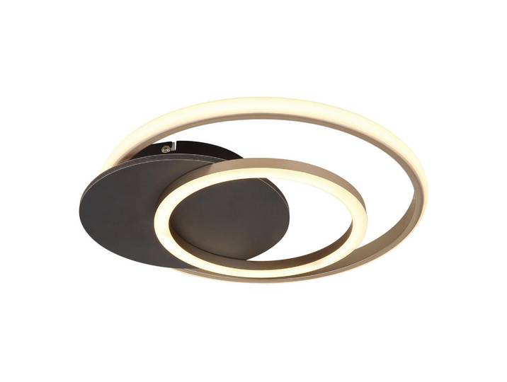 Globo Led-Deckenleuchte Julio, Grau, Opal, Champagner, Kunststoff, 36x6.5x38 cm, CE, Lampen & Leuchten, LED Beleuchtung, LED-Deckenleuchten