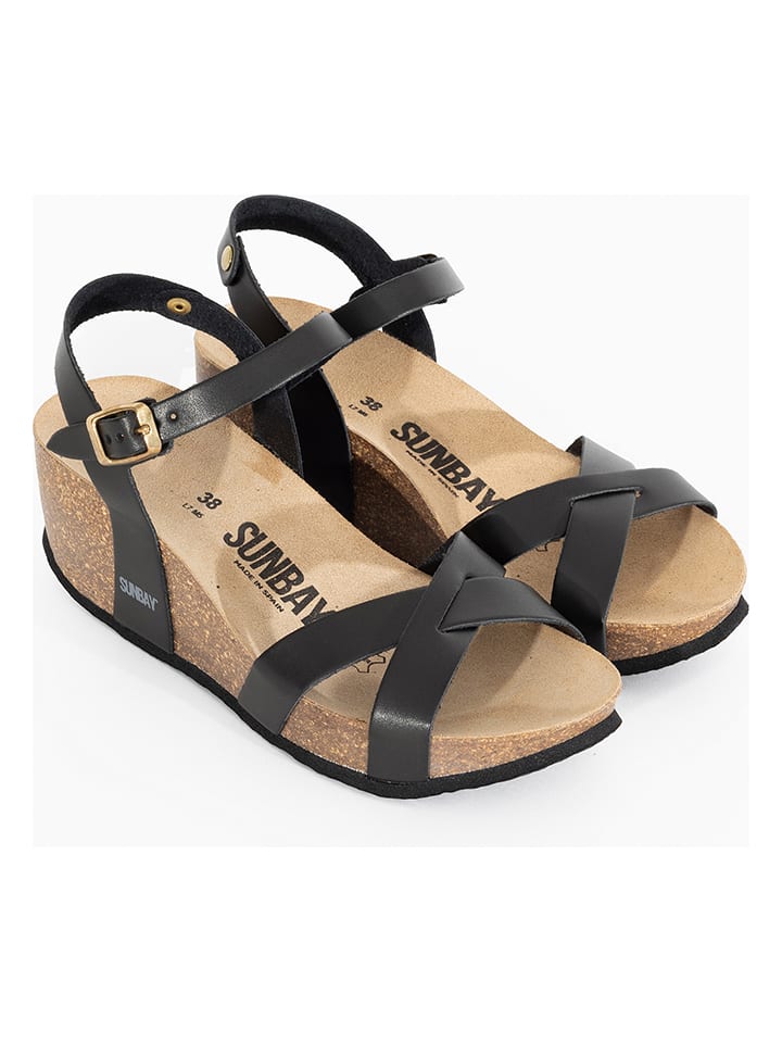 Sunbay Keilsandaletten "Pivoine" in Schwarz - 39