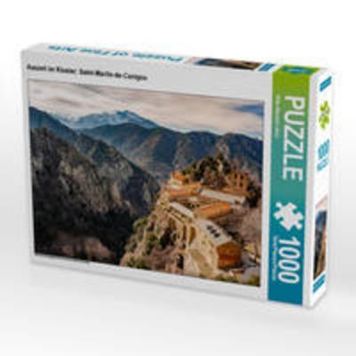CALVENDO Puzzle Auszeit im Kloster: Saint-Martin-de-Canigou | 1000 Teile Lege-Größe 64x48cm Foto-Puzzle für glückliche Stunden