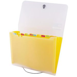 D.RECT Fächermappe 5540, A4, gelb / transparent, aus Kunststoff, 12 Fächer
