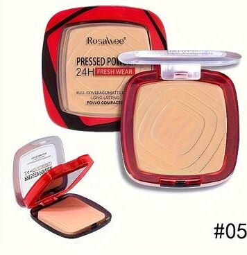 Discount Dollar Deals Matte Full Coverage Pressed Powder Foundation With Puff Applicator Fresh Wear Weightless Finishing Powder Makeup 05