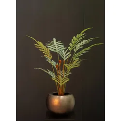Kunstpflanze mit Topf Goldtüpfelfarn 95 cm mit Royal Globe Topf