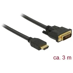 DeLOCK 85655 Videokabel-Adapter 3 m HDMI Typ A (Standard) DVI Schwarz