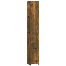 Helloshop26 - Badezimmerschrank Aufbewahrung zeitloses Design 25 x 26,5 x 170 cm Holzwerkstoff Rauch Eiche