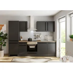 Küchenblock Jazz mit Geräten ca.280cm Schwarz