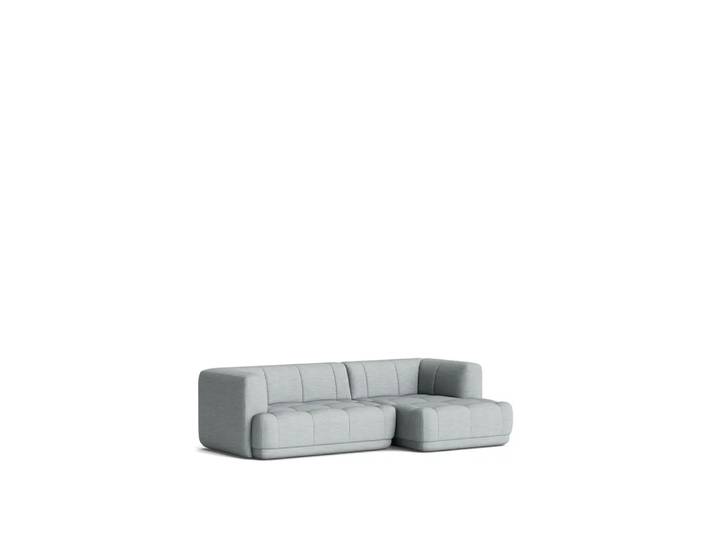 HAY Quilton Kombination 19 Modulsofa Chaiselongue rechts Stoff Remix 123 grau
