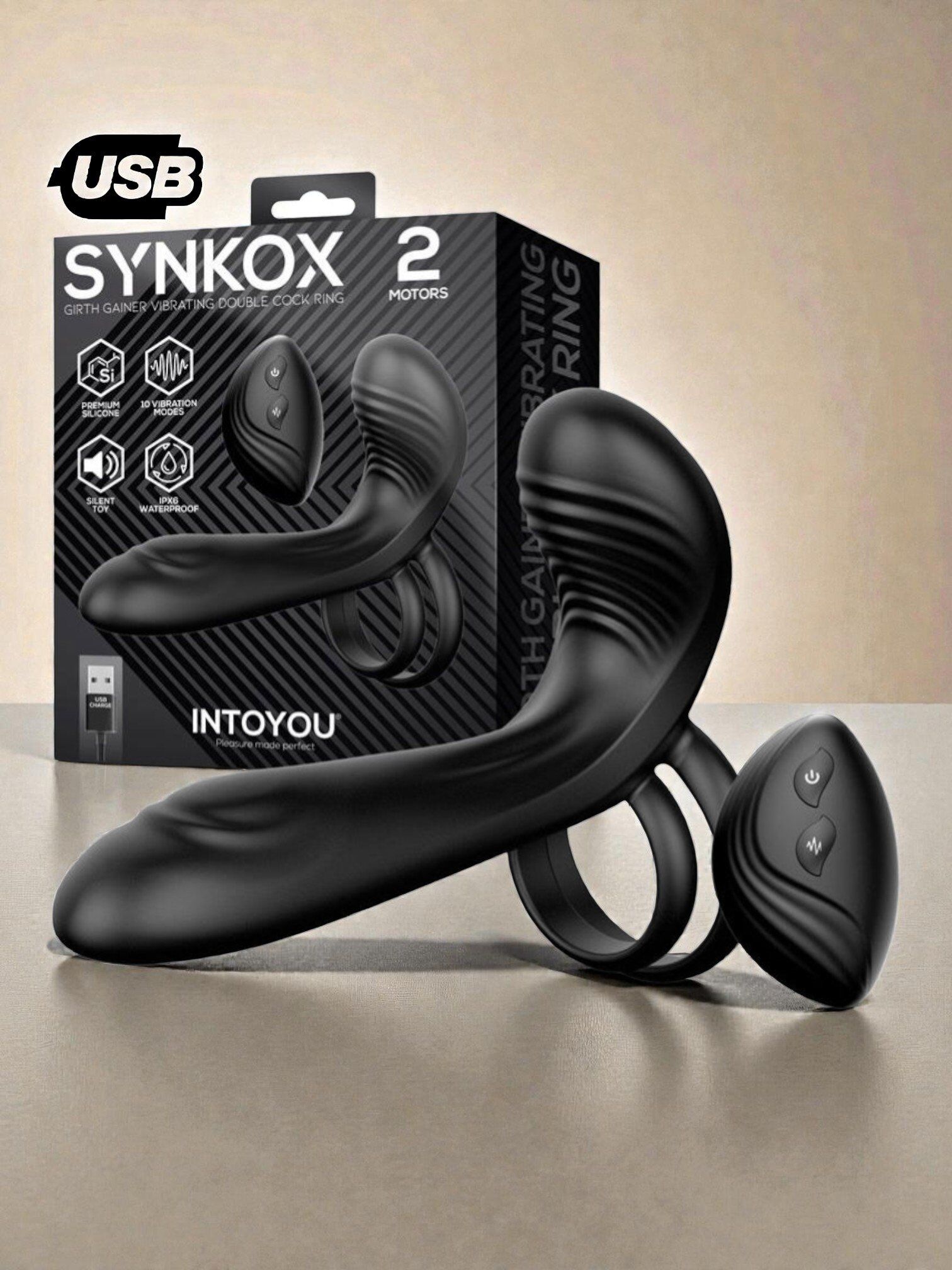Intoyou Double Anneau Pénien Vibrant Synkox