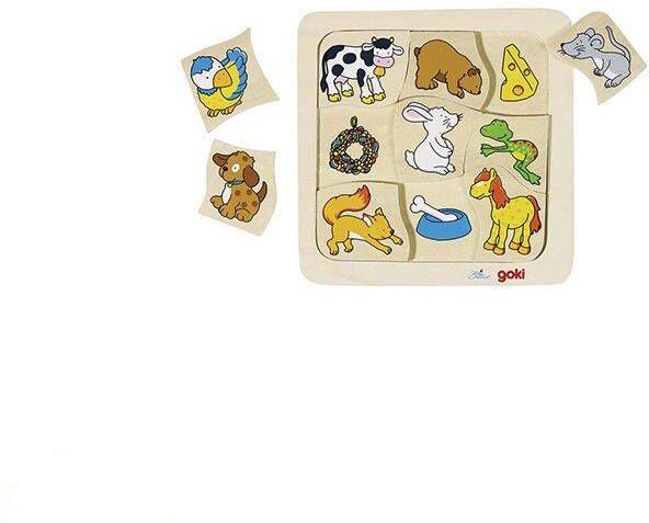 Puzzle en bois qui mange quoi ? 9 pièces - Goki