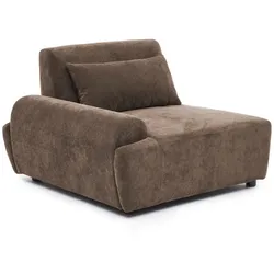 Oviala Business Rechter Sessel für modulares Sofa mit verstellbarer 109 cm Schokolade Oviala