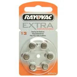 Hörgerät-Batterie R13AE Rayovac EXTRA ADVANCED, 6 Stück, R13, PR48, 13HPX, AC13, PR-13PA, PR13H