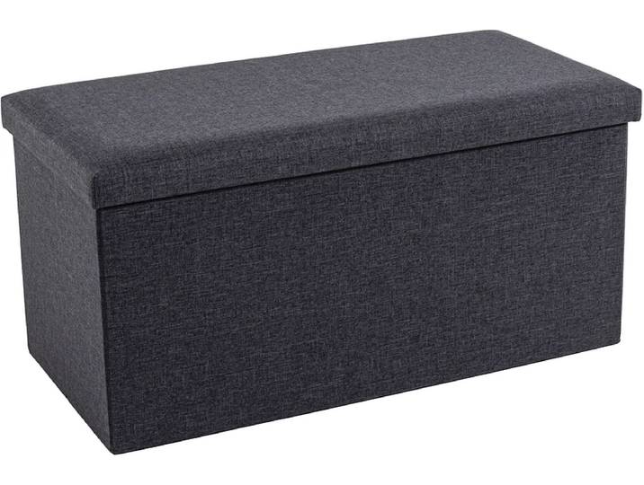Aufbewahrungshocker AVA 38x76x38cm leinen-imitation grau anthrazit