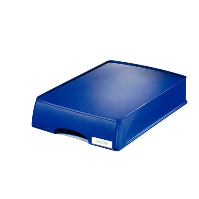 LEITZ Briefablage Plus A4 mit Schublade blau Packung mit 4 Stück