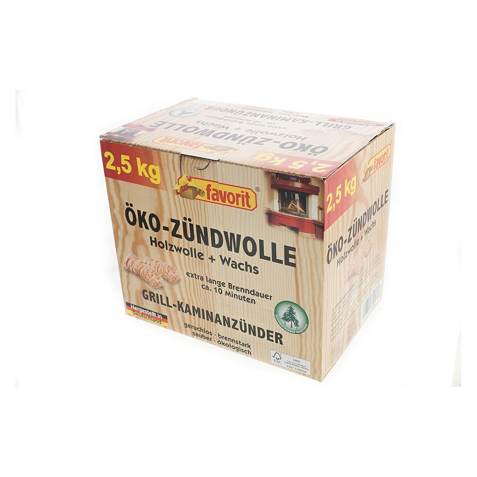 Favorit Befeuerung Öko-Zündwolle, Feueranzünder, Spar-Pack, 2,5 kg (1218)