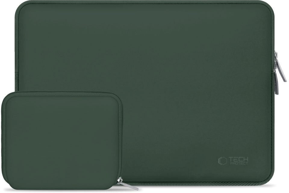 Tech-Protect Neoslim MacBook/Laptop 13-14" Sleeve m. Lille Taske - Grøn