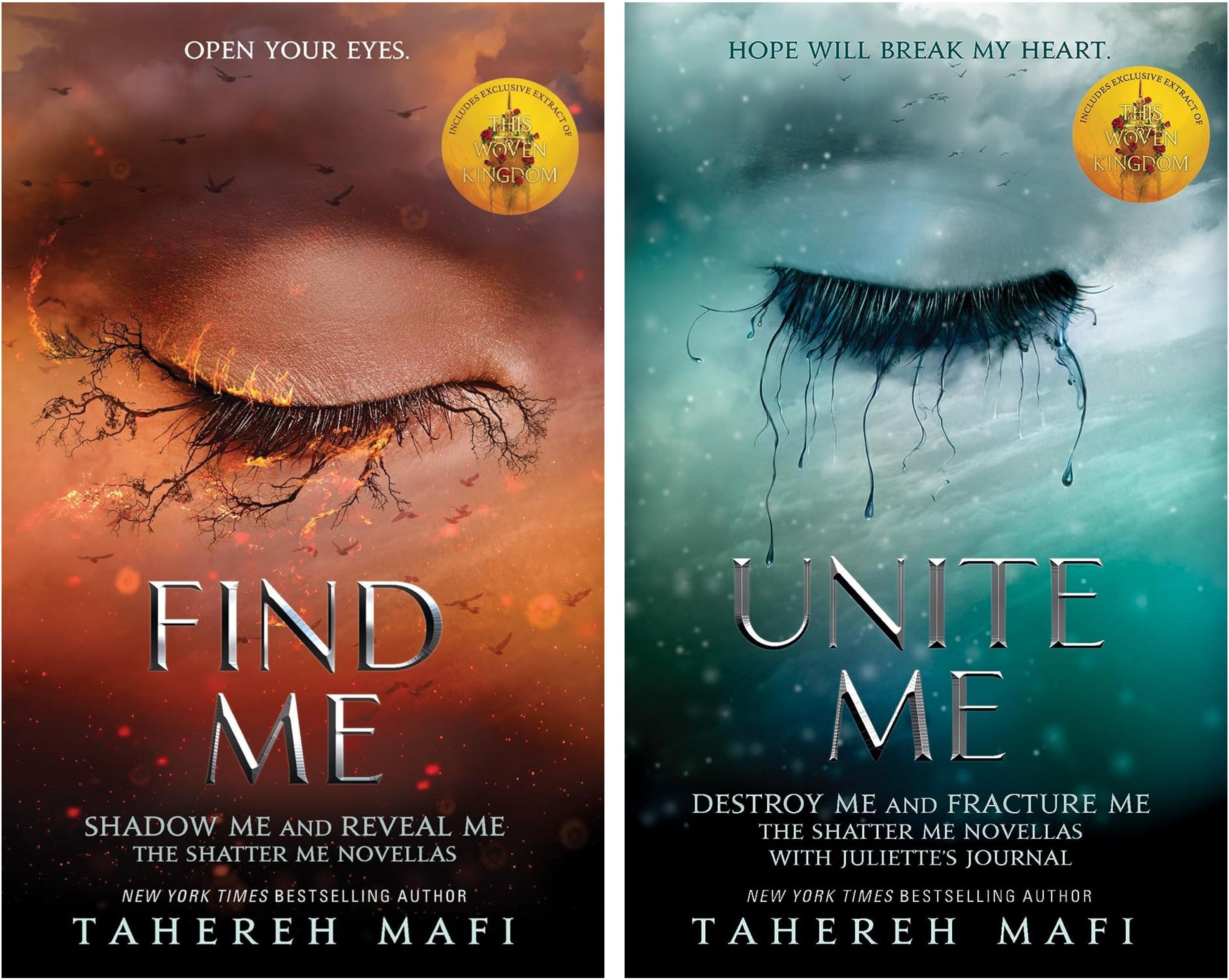 Electric Monkey Shatter Me Series 2 Books Collection Set By Tahereh Mafi (Find Me, Unite Me)
