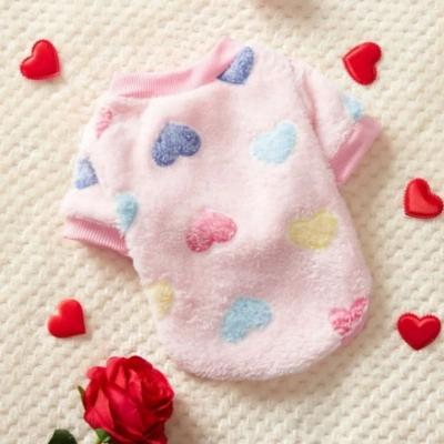 Uplifted Finds Soft Heart Print Flannel Pet Vest pink l