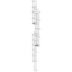 Günzburger Steigtechnik mehrzügige Steigleiter mit Rückenschutz (Maschinen) Aluminium blank 14,36 m - 510241