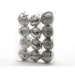 Kaemingk Glocken Metallglocken Weihnachten Baumschmuck silber 12 tlg