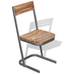 vidaXL Esszimmerstühle 6er-Set aus massivem Teakholz, Modell Zervélia